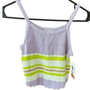 Habitual Girl Crochet Knit Striped Tank Top Size 12 Multicolor